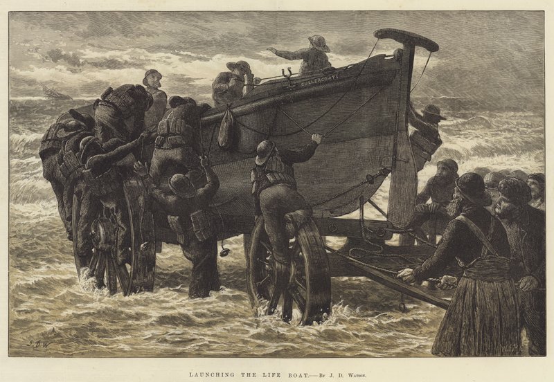Launching the Life Boat by John Dawson Watson