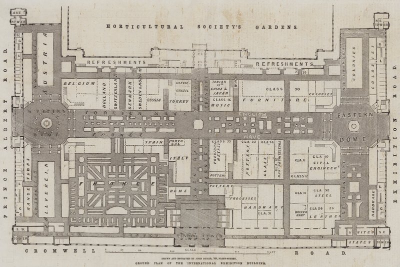 Ground Plan of the International Exhibition Building by John Dower