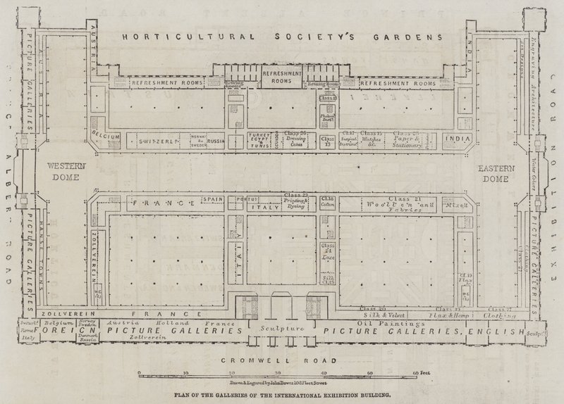 Plan of the Galleries of the International Exhibition Building by John Dower