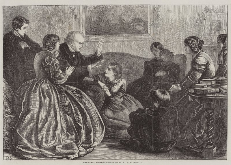 Christmas Story-Telling by John Everett Millais