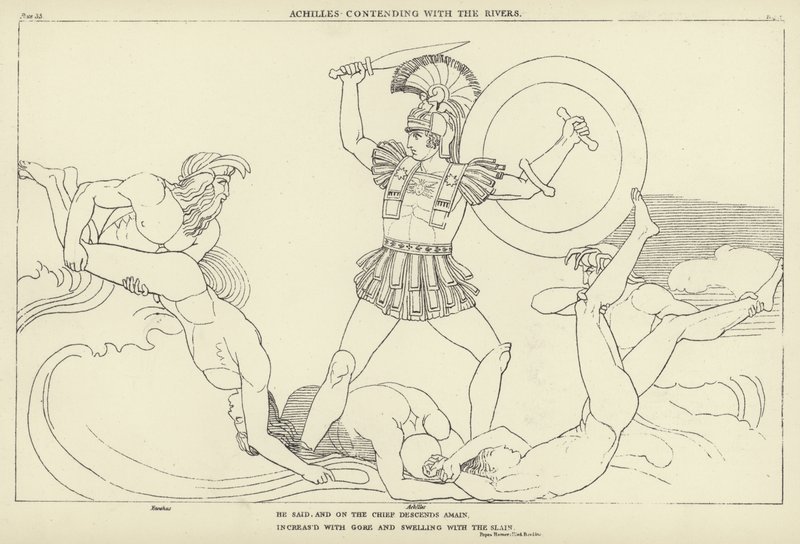 Achilles contending with the Rivers by John Flaxman