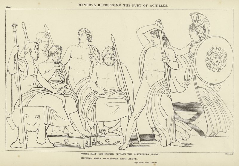 Minerva repressing the Fury of Achilles by John Flaxman