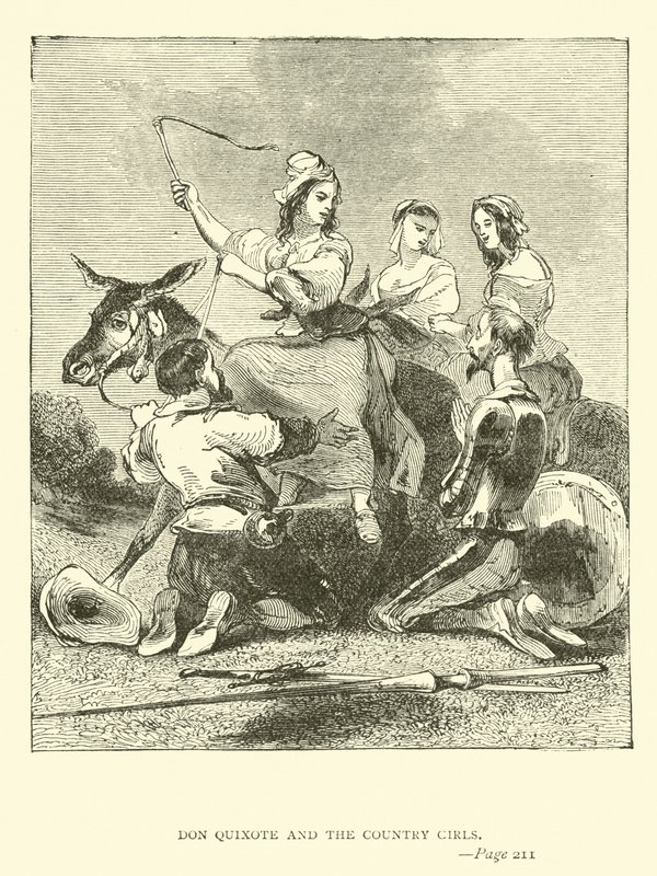 Don Quixote and the Country Girls by John Gilbert