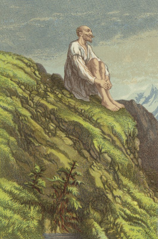 Don Quixote on the Sierra Morena Doing Penance by John Gilbert