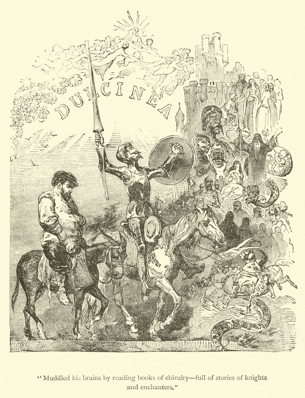 Muddled His Brains by Reading Books of Chivalry, Full of Stories of Knights and Enchanters by John Gilbert