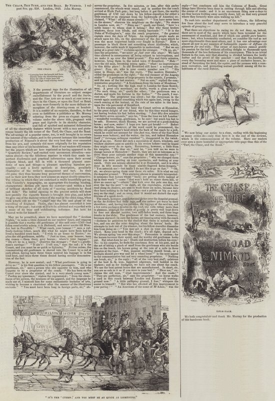 The Chase, the Turf and the Road, by Nimrod by John Gilbert