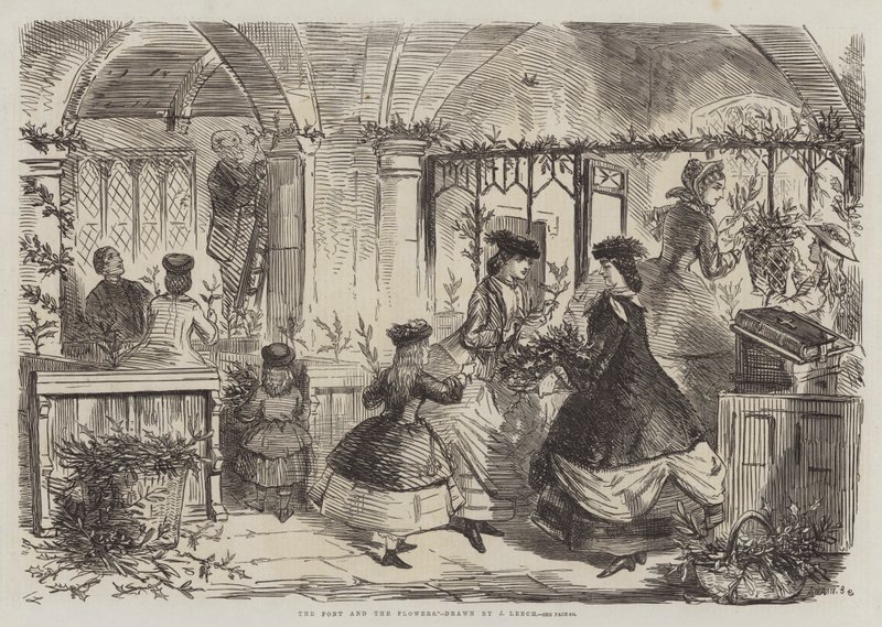 The Font and the Flowers by John Leech