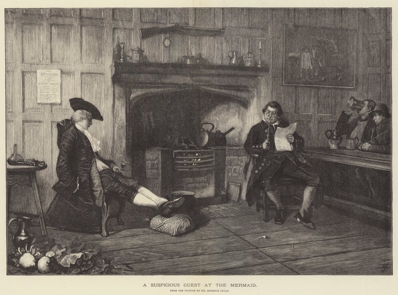 A Suspicious Guest at the Mermaid by John Seymour Lucas