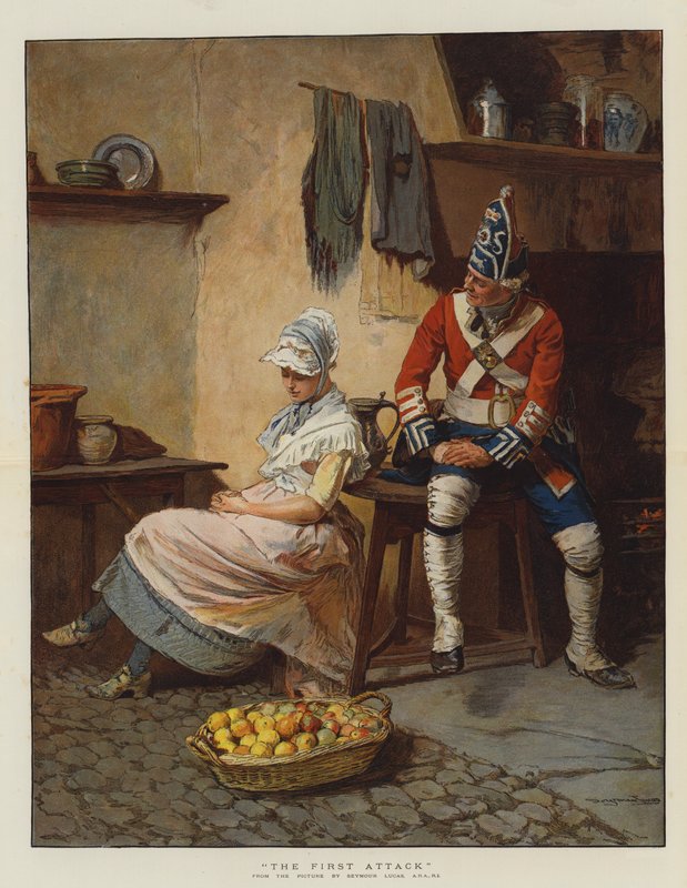 The First Attack by John Seymour Lucas