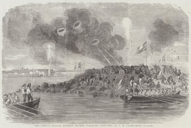 The French Mortar Battery before Sveaborg by John Wilson Carmichael