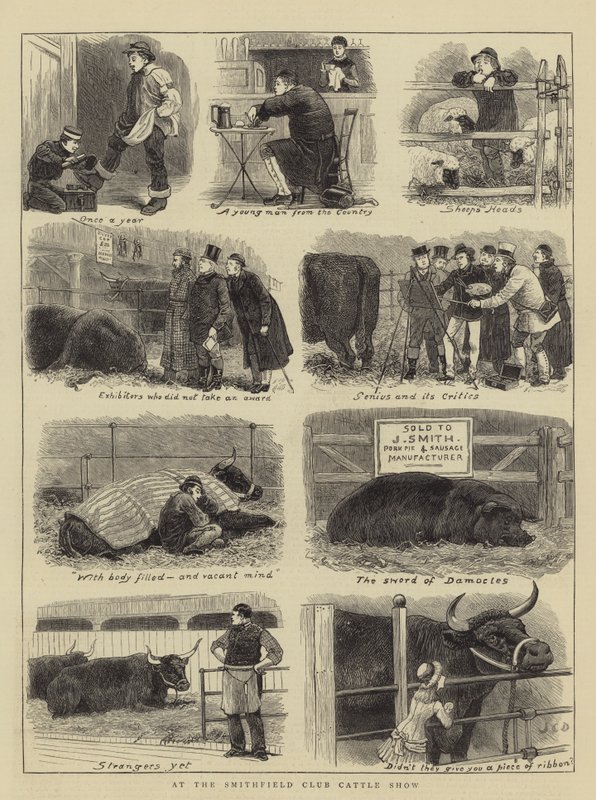 At the Smithfield Club Cattle Show by John Charles Dollman
