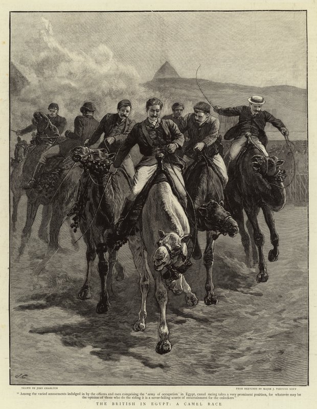 The British in Egypt, A Camel Race by John Charlton