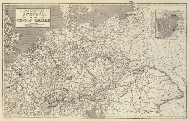 Map of Austria and the German Empire by John Dower