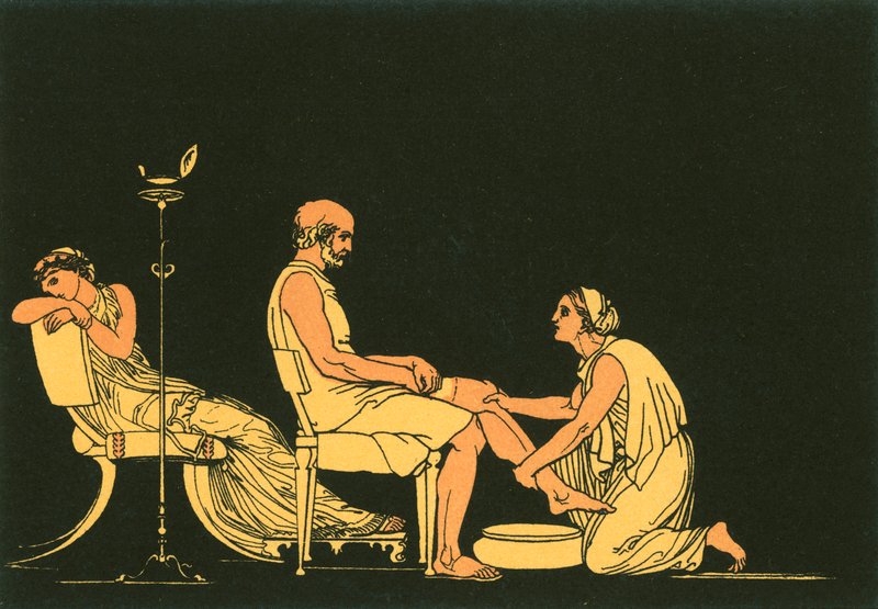 Euryclea discovers Ulysses by John Flaxman