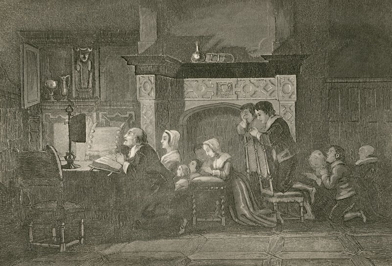 The Grocer and his Family at Prayers by John Franklin