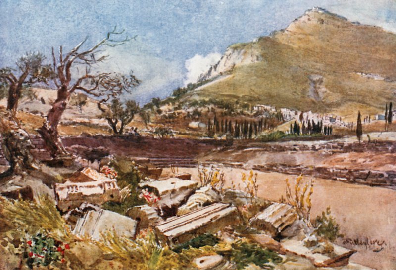 Mount Ithome from the Stadion of Messene by John Fulleylove