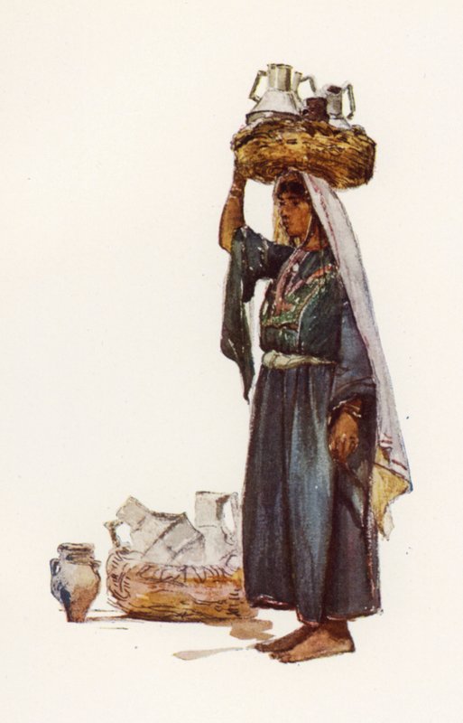 Syrian Peasant with Milk-Vessels by John Fulleylove