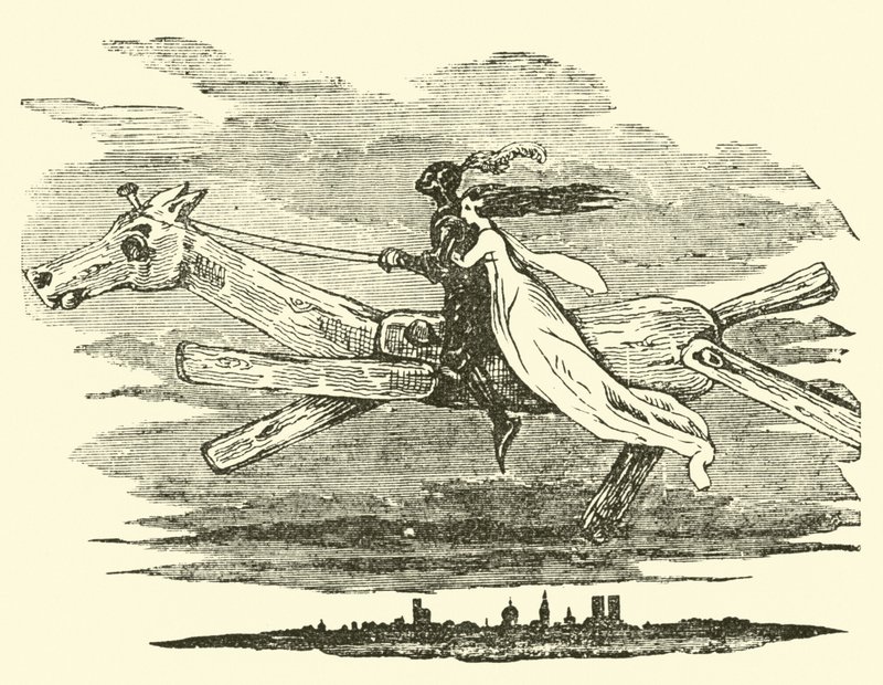 Don Quixote on the Enchanted Horse by John Gilbert