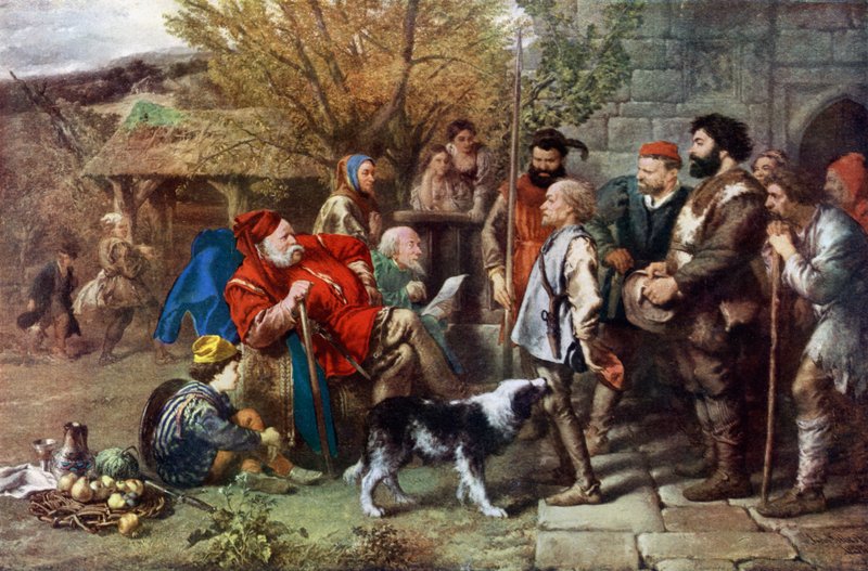 Sir John Falstaff Reviews His Ragged Regiment by John Gilbert