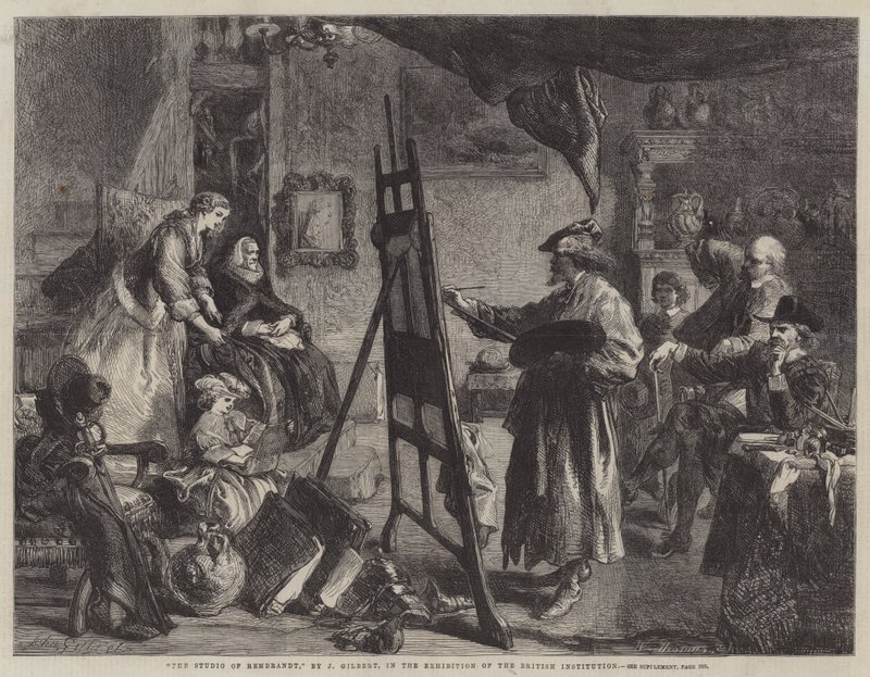 The Studio of Rembrandt by John Gilbert