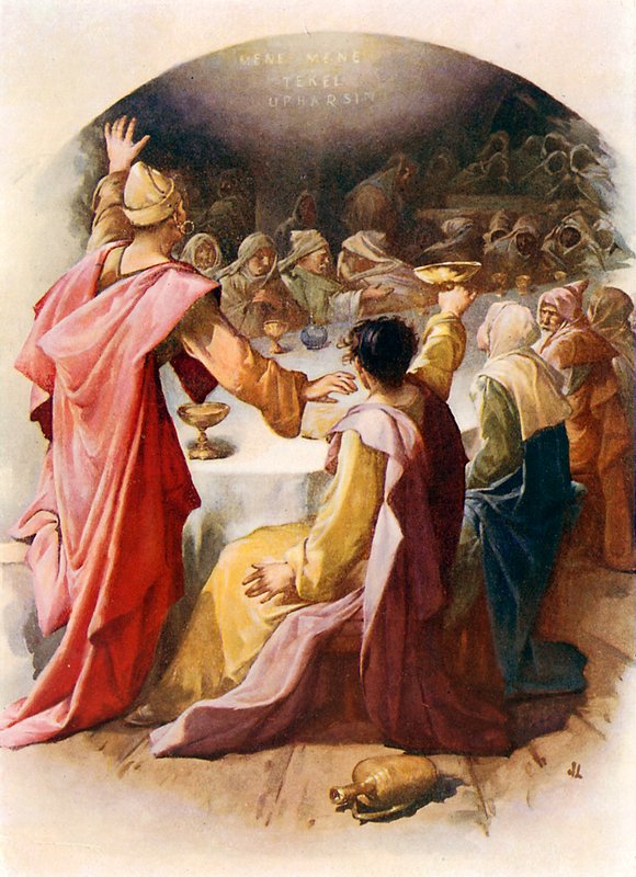 Belshazzar sees the writing on the wall by John Lawson