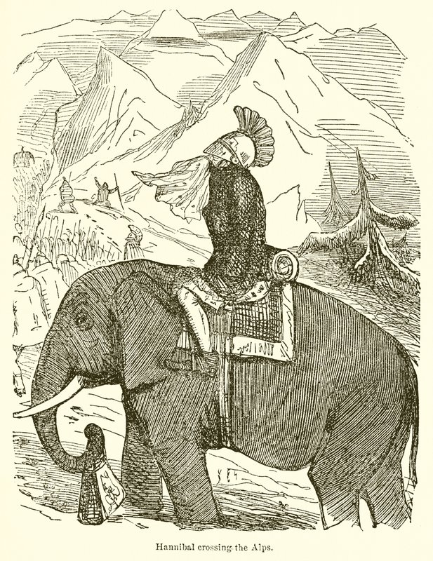 Hannibal Crossing the Alps by John Leech