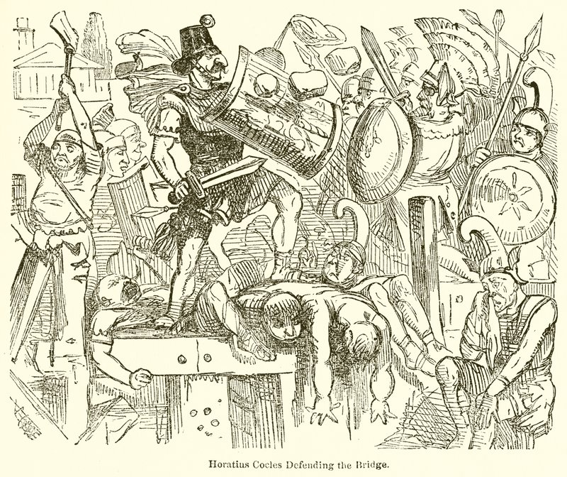 Horatius Cocles Defending the Bridge by John Leech