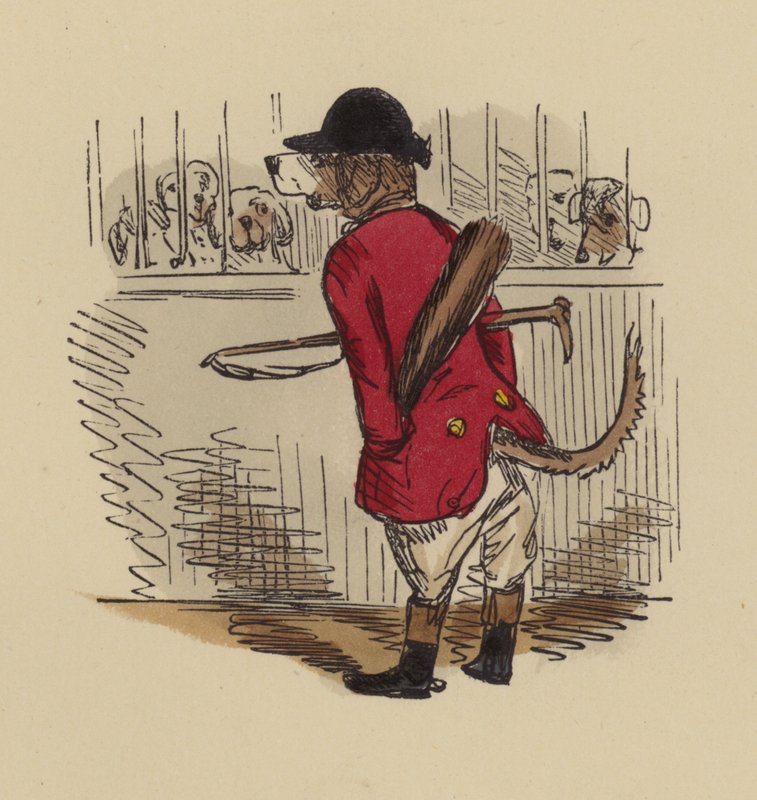 Hound Dressed as Huntsman by John Leech