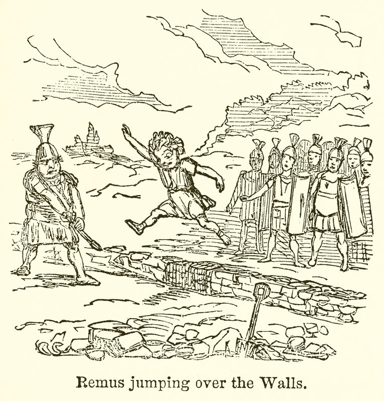 Remus Jumping over the Walls by John Leech