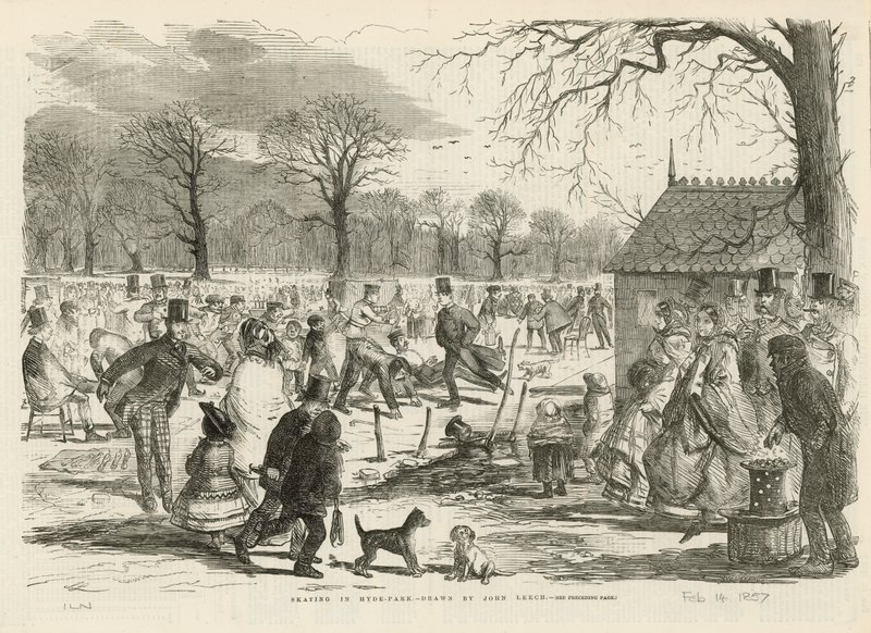 Skating in Hyde Park by John Leech