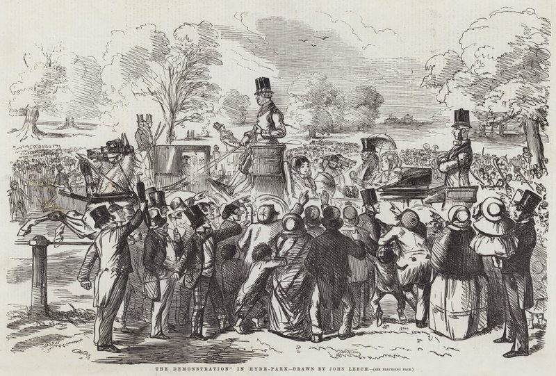 The Demonstration in Hyde-Park by John Leech