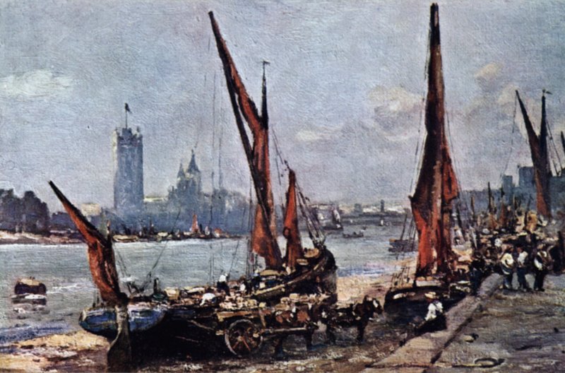 Houses of Parliament from Vauxhall by John Muirhead