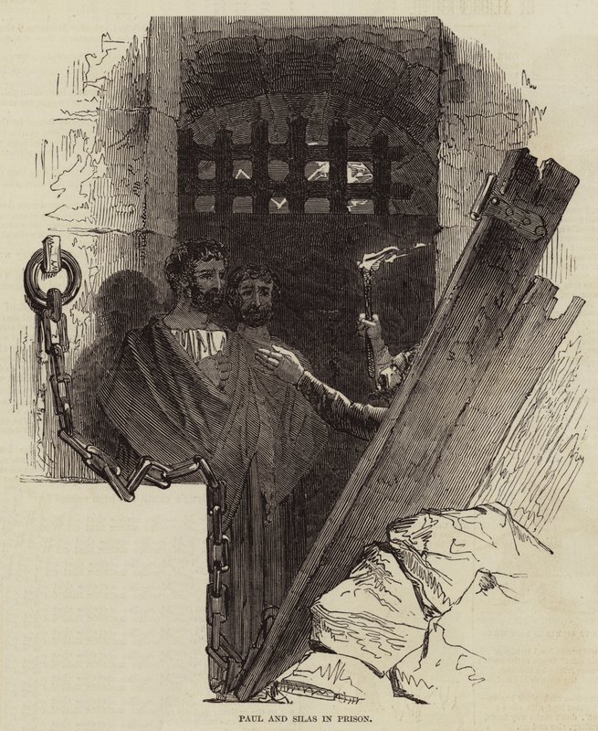 Paul and Silas in Prison by Joseph Kenny Meadows
