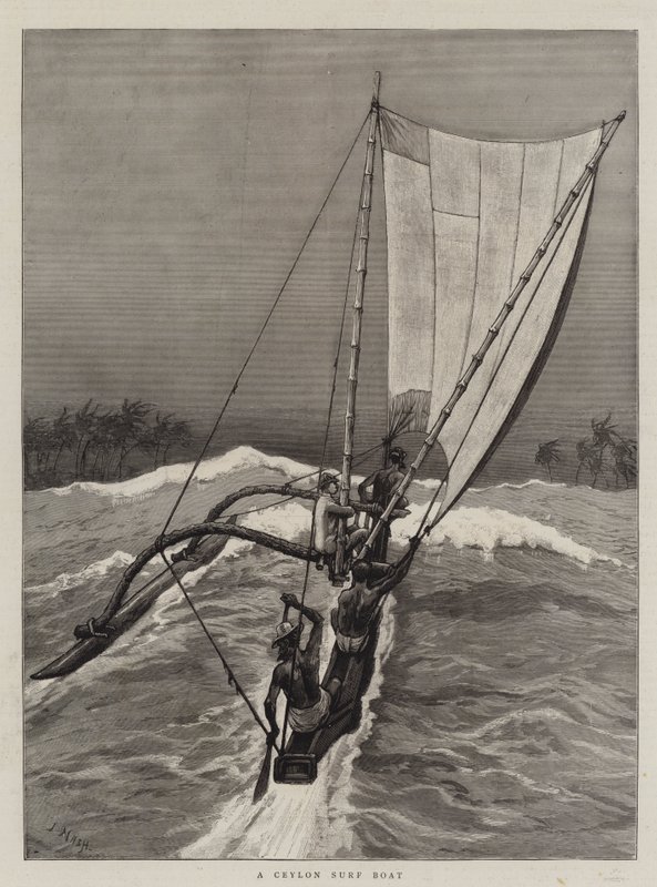 A Ceylon Surf Boat by Joseph Nash