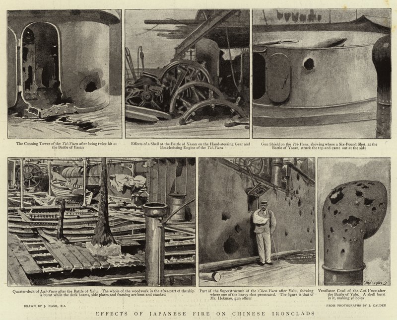 Effects of Japanese Fire on Chinese Ironclads by Joseph Nash