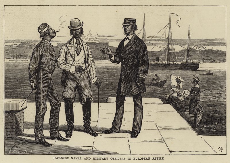 Japanese Naval and Military Officers in European Attire by Joseph Nash