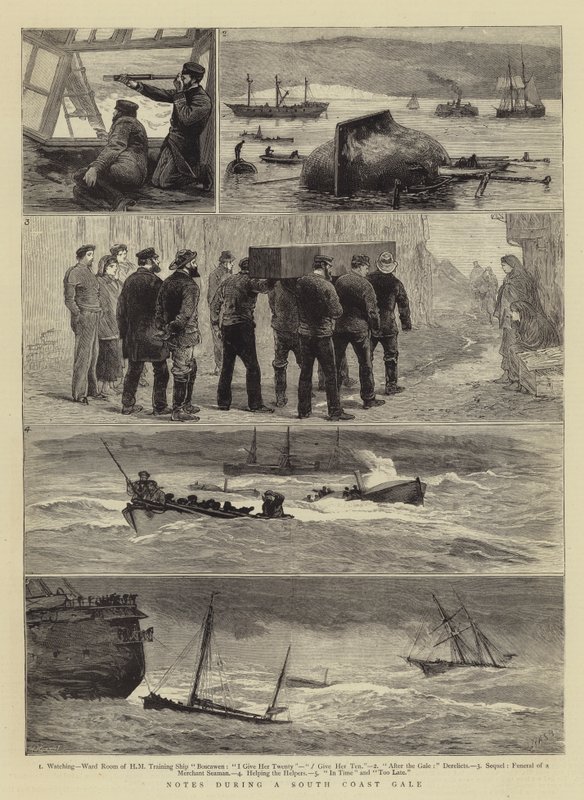 Notes During a South Coast Gale by Joseph Nash
