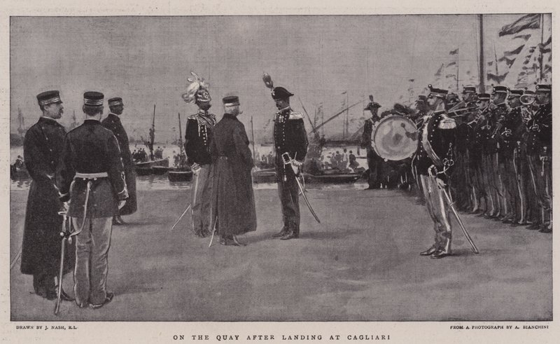 On the Quay after landing at Cagliari by Joseph Nash