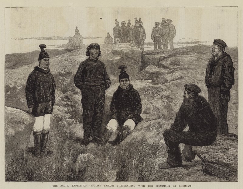 The Arctic Expedition, English Sailors Fraternising with the Esquimaux at Godhavn by Joseph Nash
