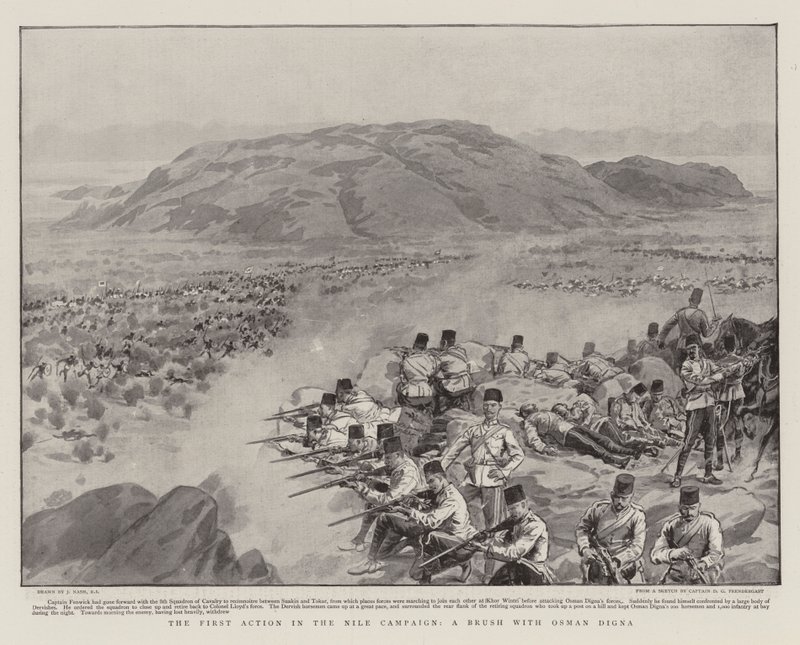 The First Action in the Nile Campaign, a Brush with Osman Digna by Joseph Nash