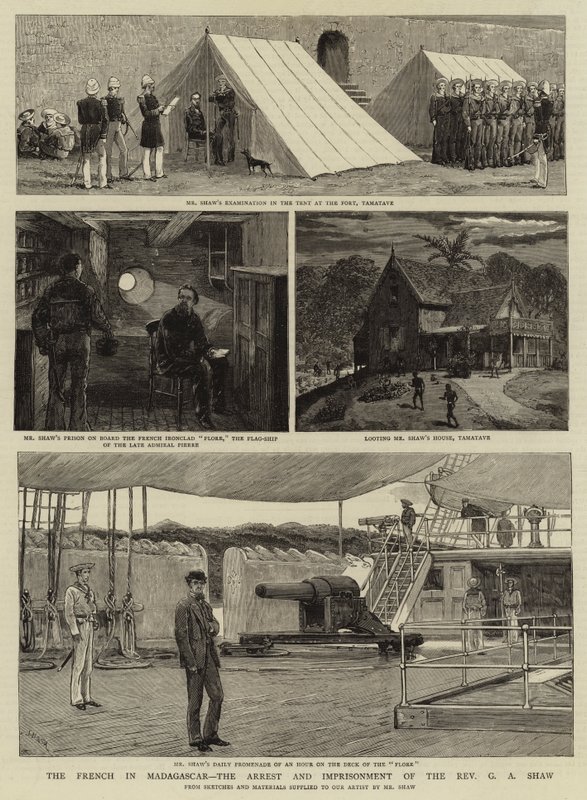 The French in Madagascar, the Arrest and Imprisonment of the Reverend G A Shaw by Joseph Nash