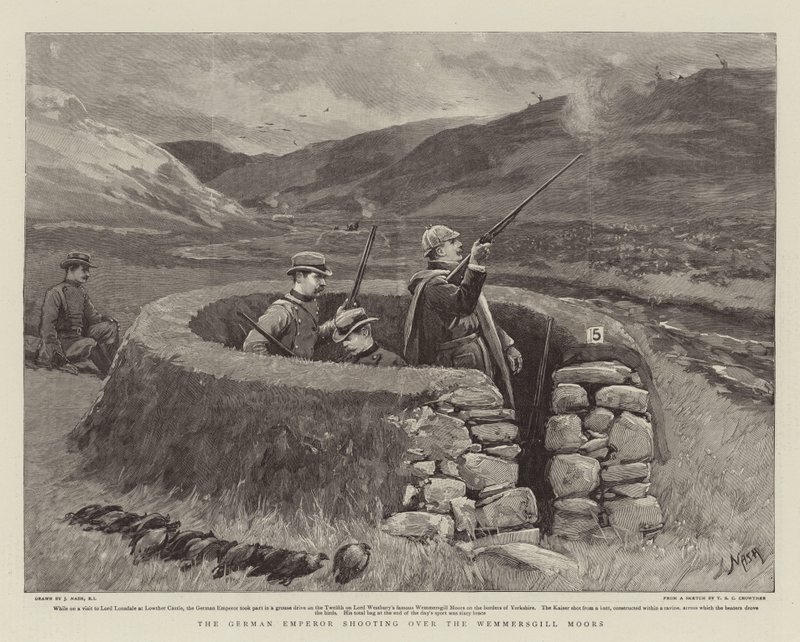 The German Emperor Shooting over the Wemmersgill Moors by Joseph Nash