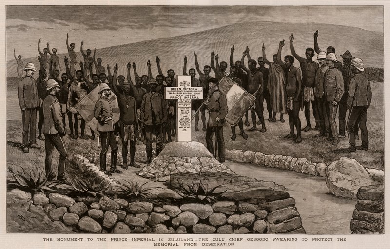 The Monument to the Prince Imperial in Zululand, the Zulu Chief Geboodo swearing to Protect the Memorial from Desecration by Joseph Nash