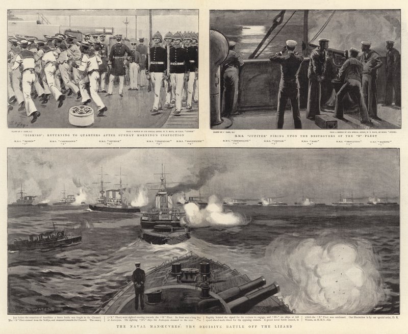 The Naval Manoeuvres, the Decisive Battle off the Lizard by Joseph Nash