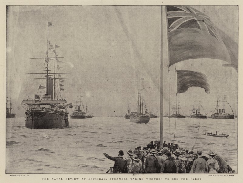 The Naval Review at Spithead, Steamers Taking Visitors to See the Fleet by Joseph Nash