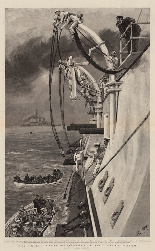 The Recent Naval Manoeuvres, a Shot under Water by Joseph Nash