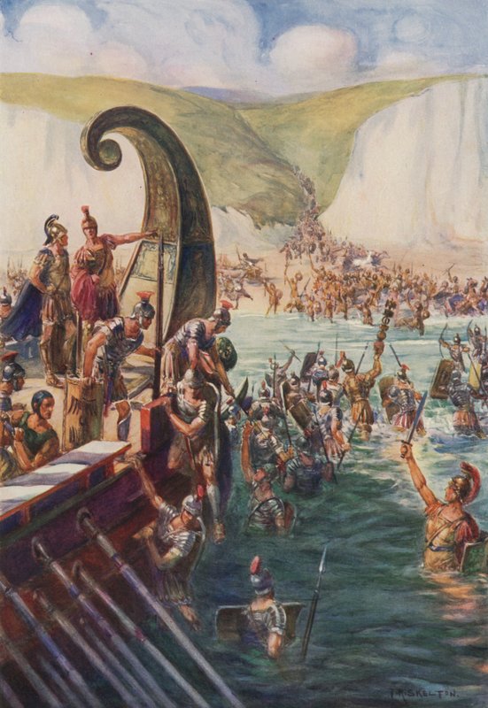 The landing of the Romans in Britain, 54 BC by Joseph Ratcliffe Skelton