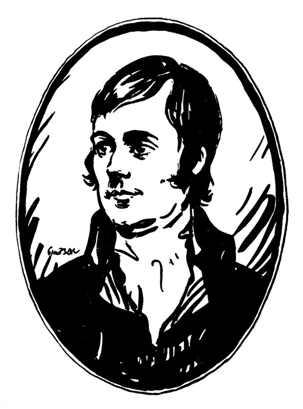 Robert Burns (color lithograph) by Joseph (after) Simpson