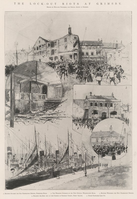 The Look-out Riots at Grimsby by Joseph Holland Tringham