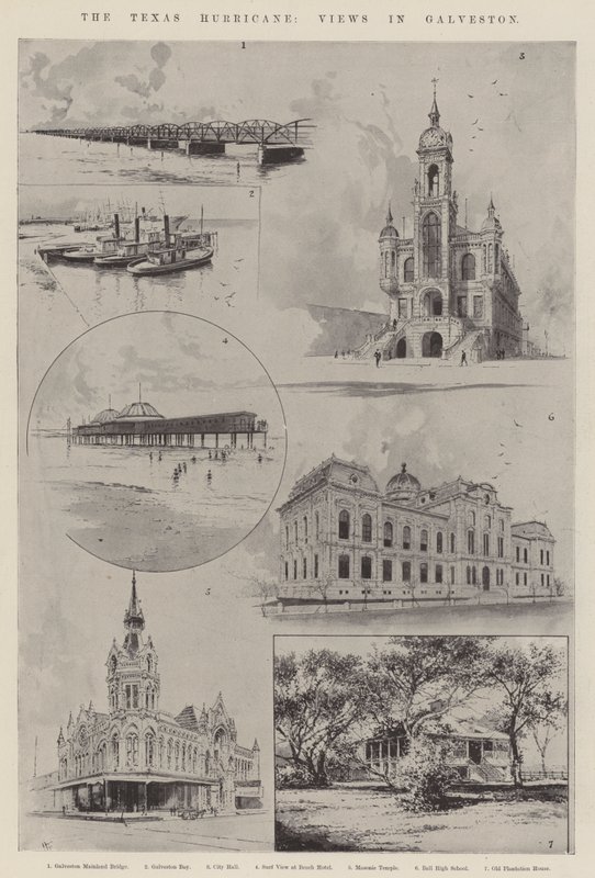 The Texas Hurricane, Views in Galveston by Joseph Holland Tringham